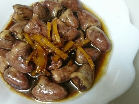 コリコリ美味しい、鶏ハツの煮付け